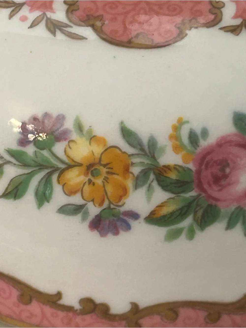 Crown Staffordshire Mini Round Covered Butter Dish Lyric Tunis